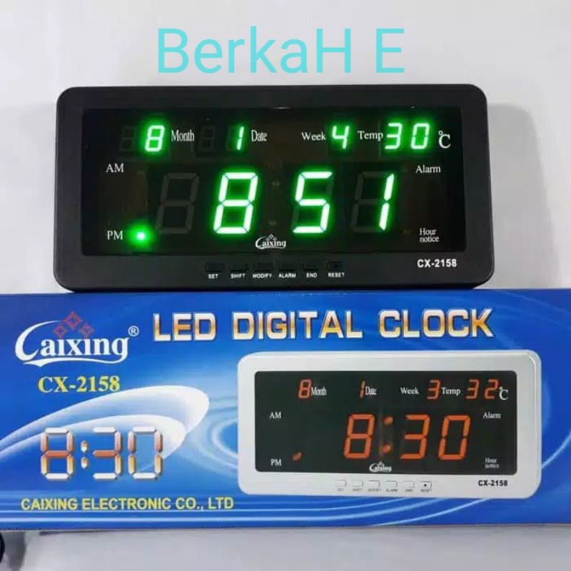 Jam Dinding atau Meja Digital LED CX-2158 ( Hijau )