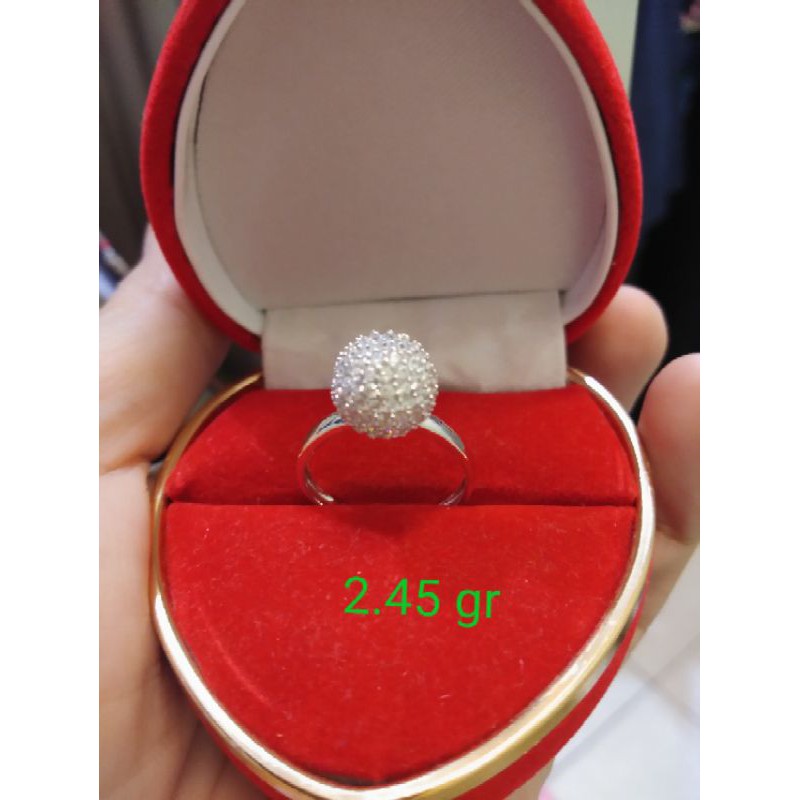 cincin emas putih mata  dior putih UK 14