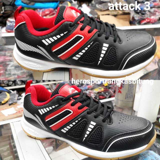sepatu lining attack 3 hitam / sepatu badminton / sepatu bulutangkis