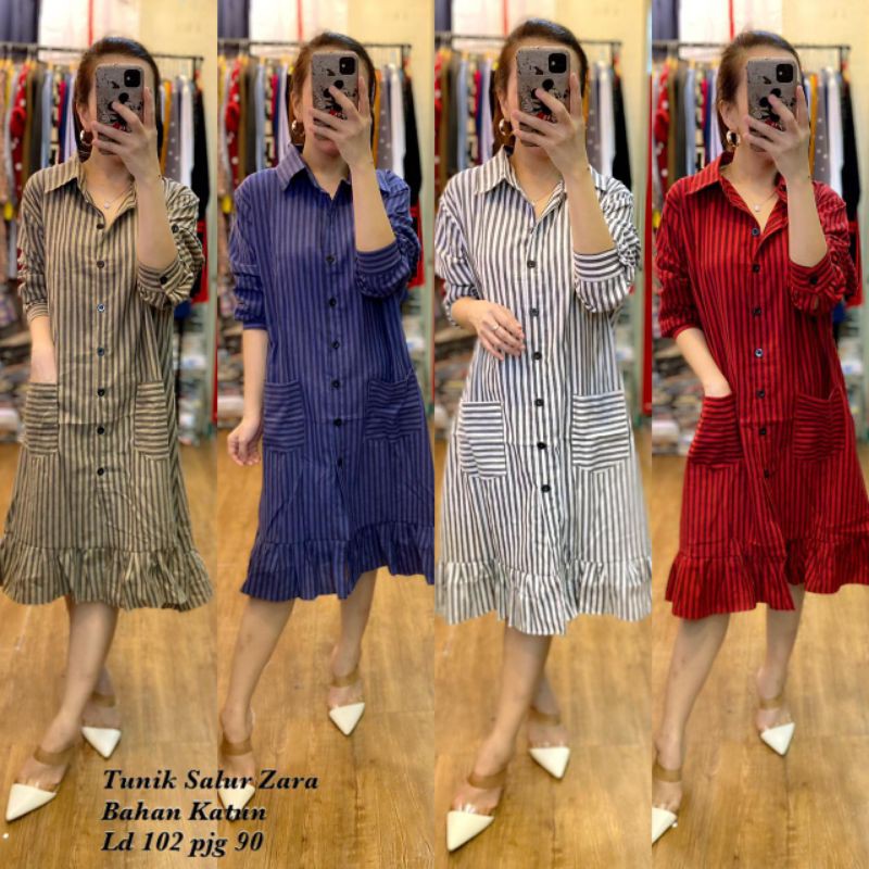Tunik Salur zara bahan katun all size