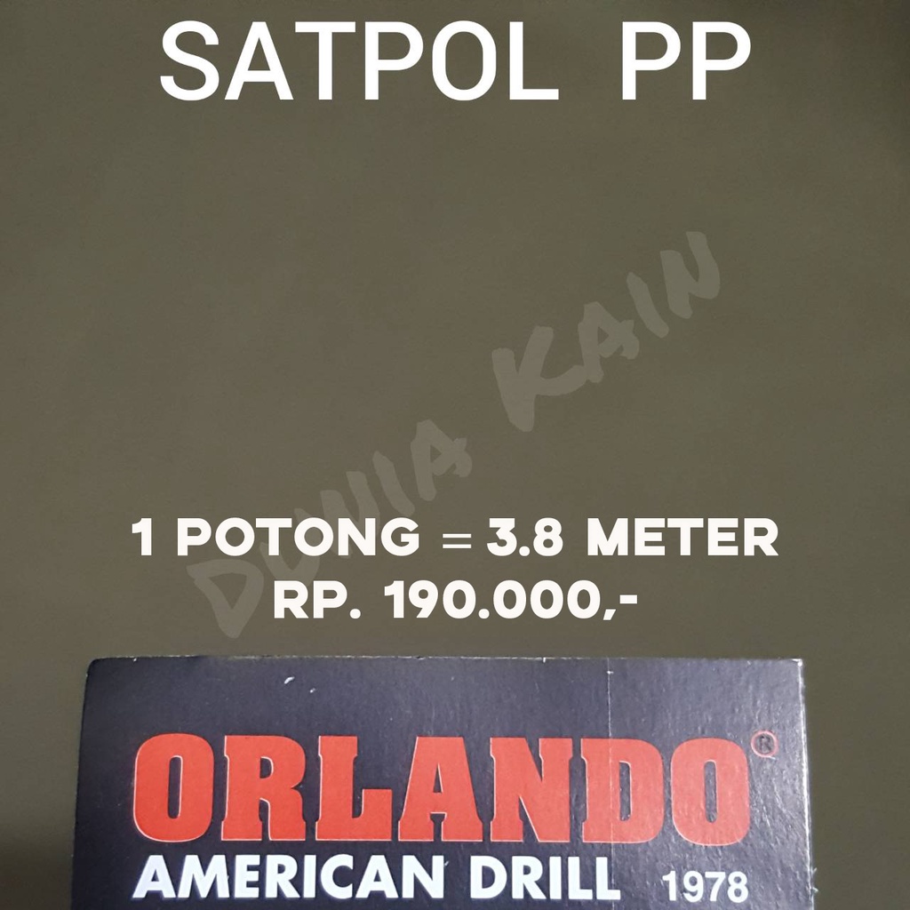 [3.8 METER] Bahan Kain Seragam Satpol PP merek Orlando American Drill