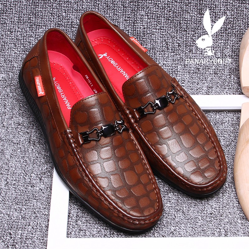 Sepatu Loafer Pantofel Pria Casual Semi Formal Sepatu Kantor Pria Loafers Fantofel Kulit Motif Terba