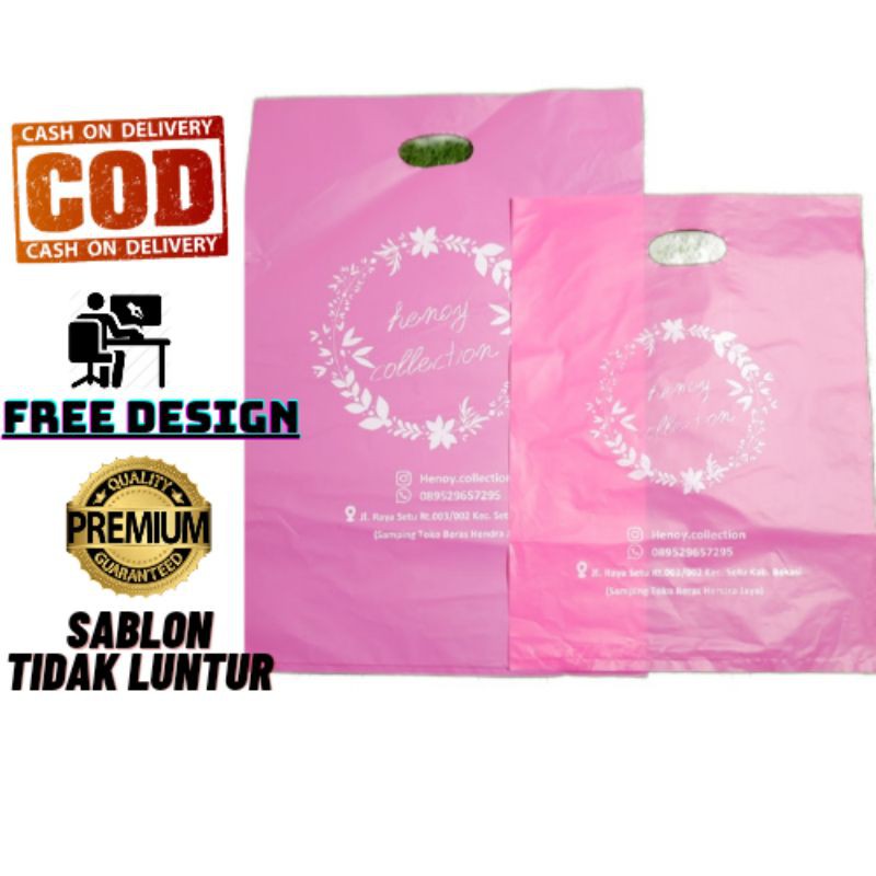 PLASTIK SABLON PACKING HD PLONG Uk 15*22 20*30 30*40 35*50 ( Putih, Pink &amp; hitam ) Min 100pcs