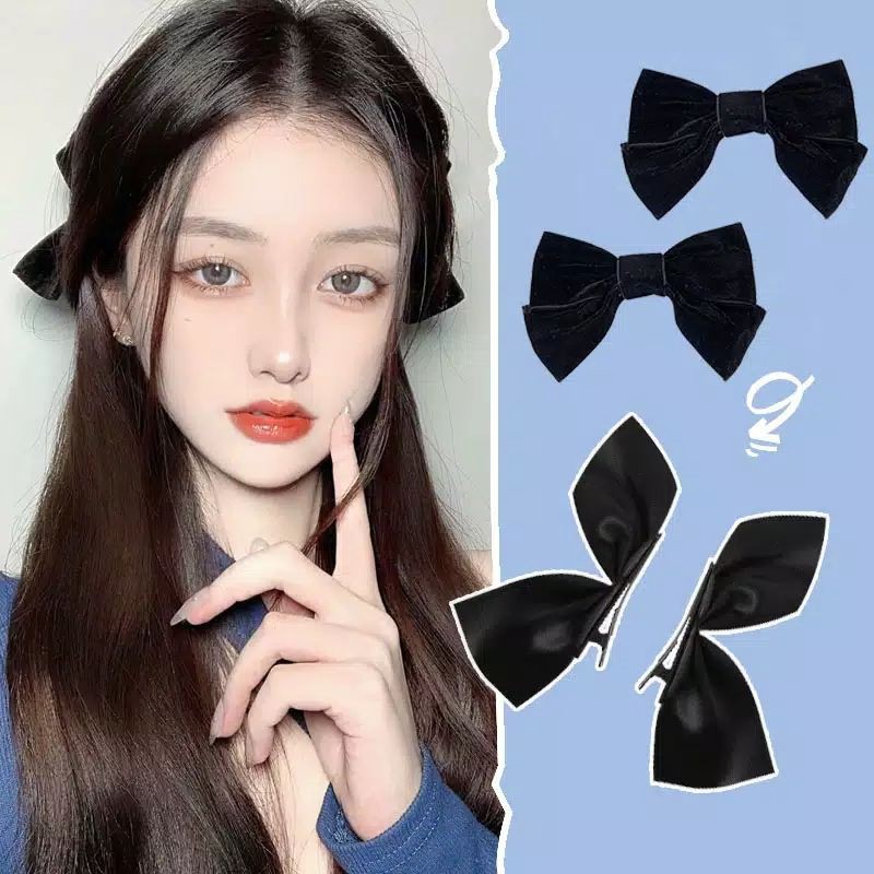 FerenHongXia 2pcs (1 Pasang) Jepit Rambut Model Pita Untuk Wanita pita rambut jepit rambut