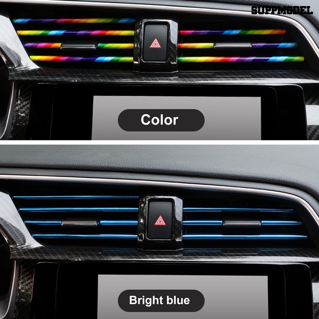 Suppmodel 10Pcs Strip Ventilasi Ac Mobil Universal Bentuk U Bahan PVC Flexible