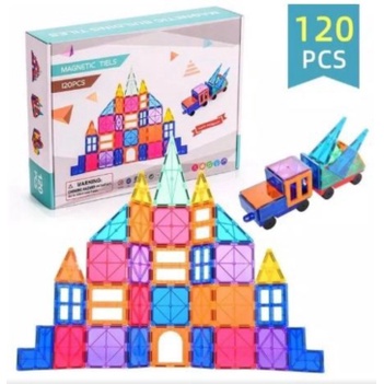 

Magnetic Tiles 120 pcs - Magnet Blok Mainan Anak Murah