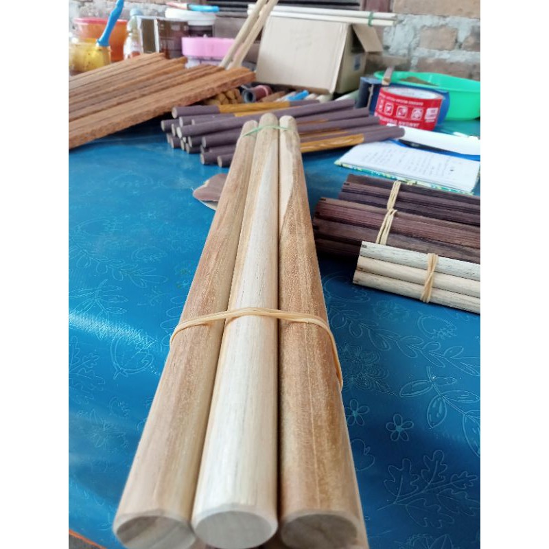 Dowel kayu jati stik balsa tongkat kayu Diameter 20mm