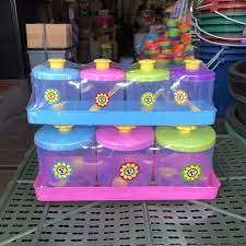 Tempat Bumbu Dapur Plastik 1 Set 4 Pcs/ Tempat Bumbu Dapur/Tempat Bumbu Kecil