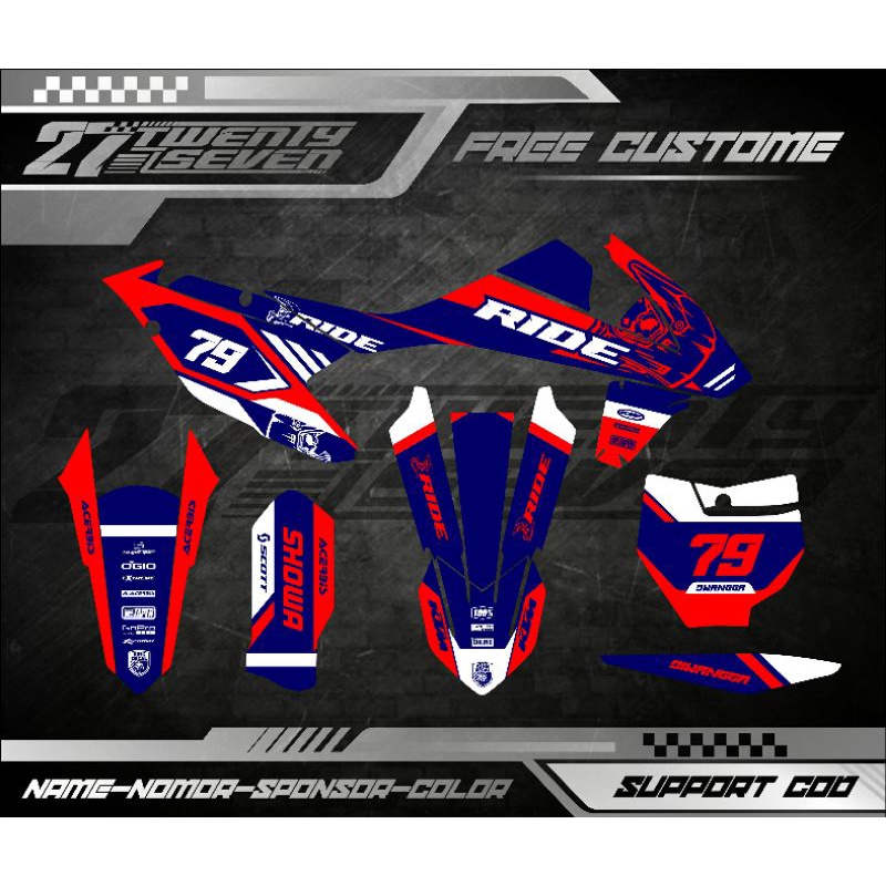 DECAL STIKER KTM 250 2017-2018 /KTMSIXDAY/KTM 85 DESAIN COSTUME