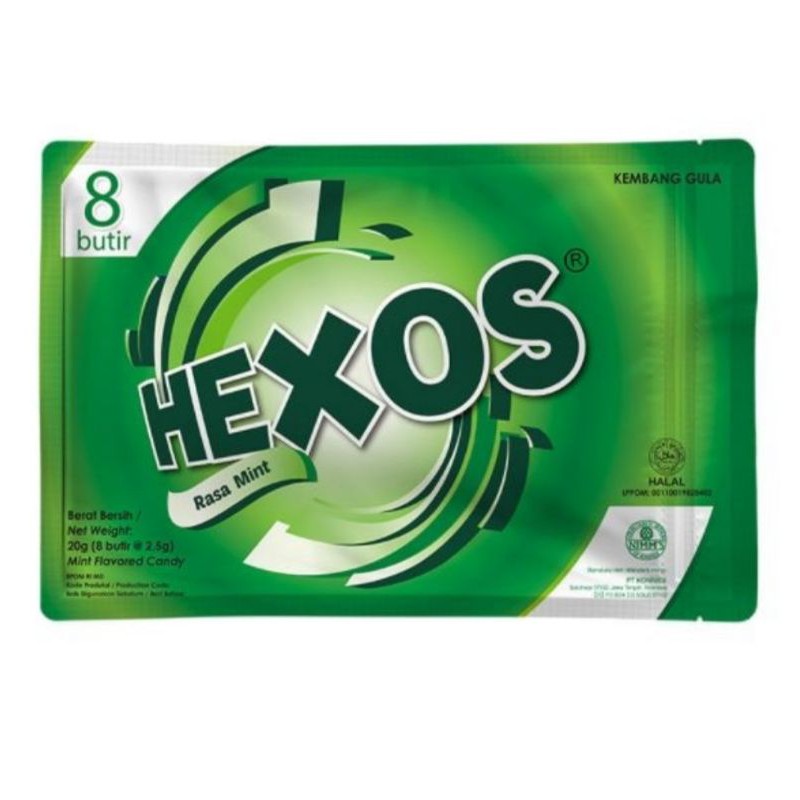 Permen hexos isi 8 lemon mint /mint