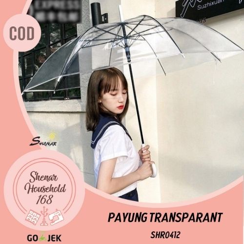 SHENAR , PAYUNG TRANSPARAN ANTI HUJAN ANTI PANAS UNIK PAYUNG OOTD PAYUNG GAYA PAYUNG JEPANG KOREA MODERN - BISA COD