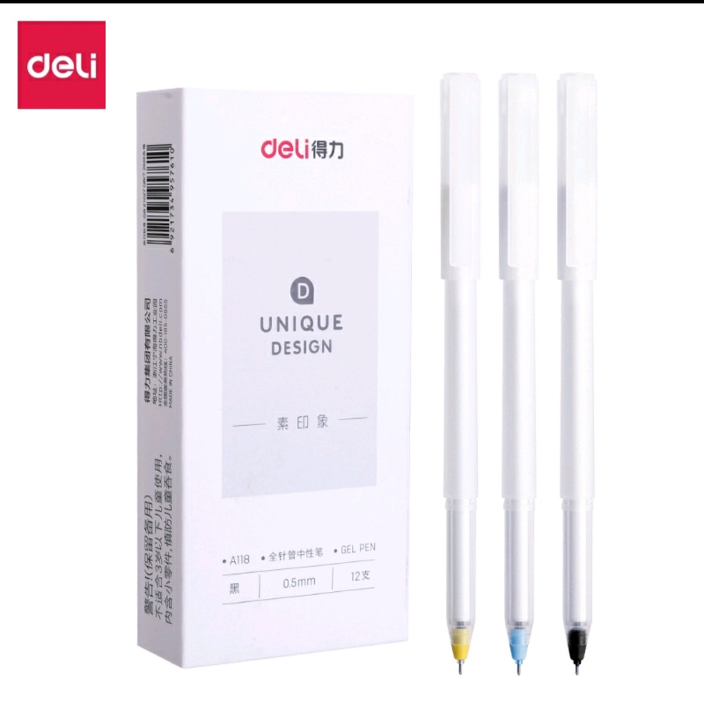 

Deli gel pen pulpen gel tinta hitam 0.5mm