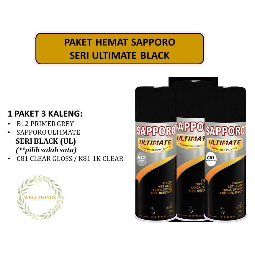 PAKET HEMAT SAPPORO ULTIMATE SERI BLACK - 3 KALENG / SAPPORO BLACK SERIES