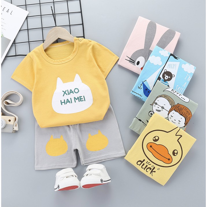 babyfit XHM 2 setelan oblong baju kaos celana pendek cewek babyfit XHM 2 setelan oblong baju kaos celana pendek cewek