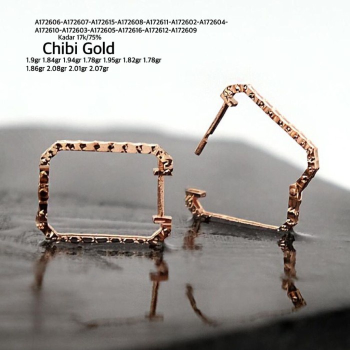 Anting Emas Asli Kotak Ukir 75188 #Chibigold