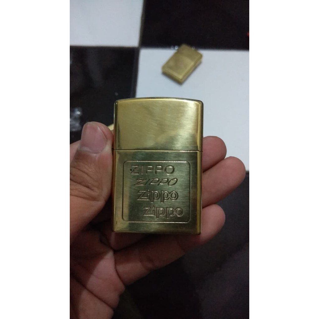 terbaru Keren - Zippo Gold Dan Silver Berdenting 2x - Lighter - Korek Api - Titanium