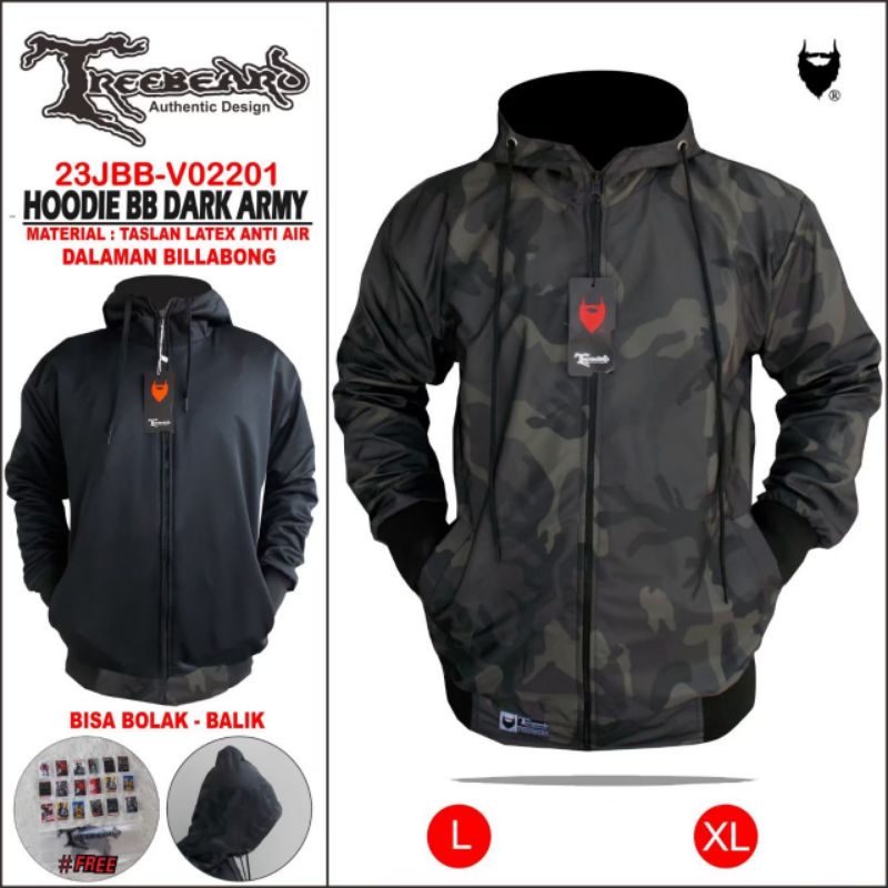 TERBARU JAKET BB TREEBEARD-HOODIE JAKET BOLAK BALIK-JACKET TREEBEARD PRIA WANITA