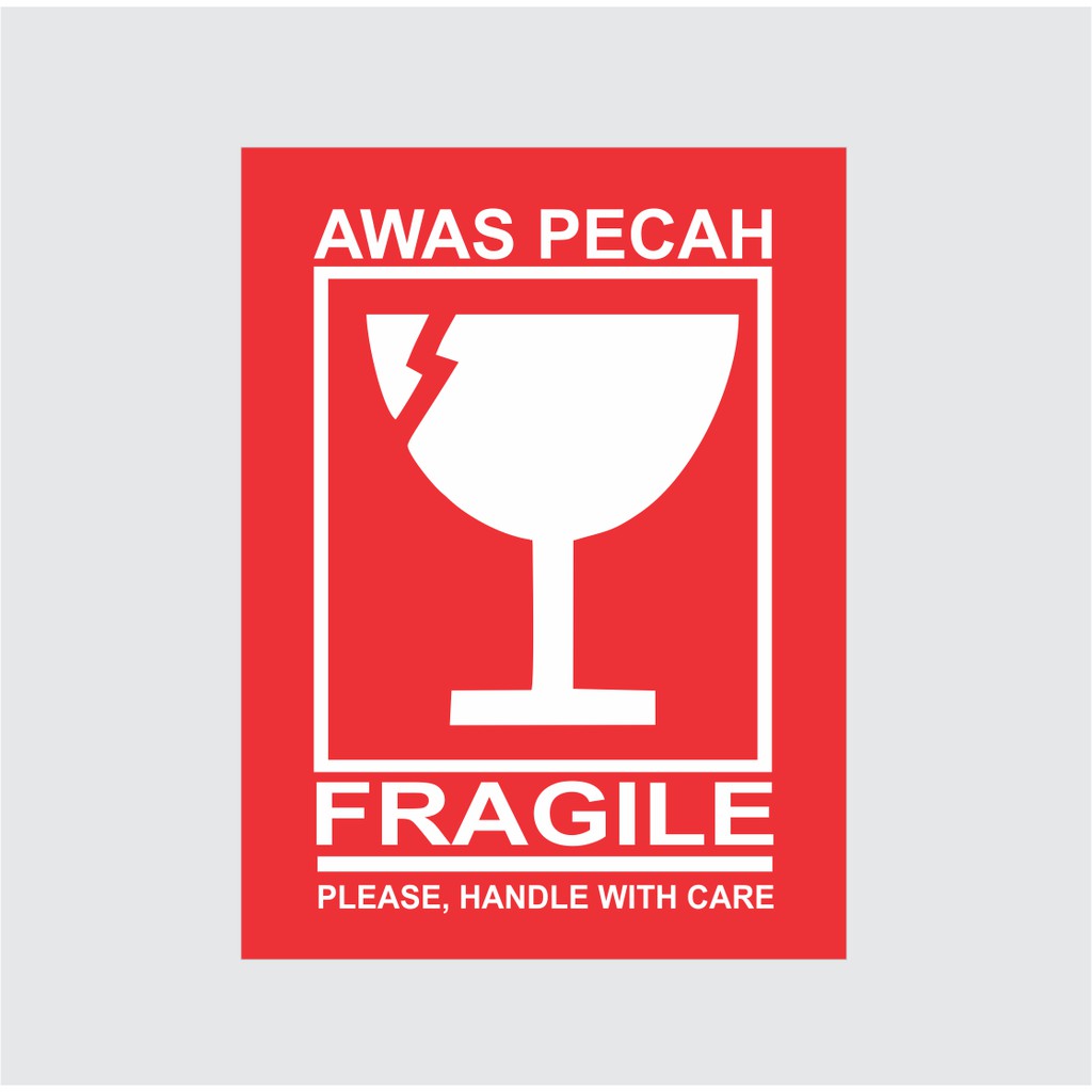 Stiker Pecah Belah - FRAGILE sticker awas pecah (Seri 001)