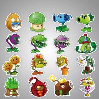 (10 pcs) STICKER STIKER LUCU KARAKTER TANAMAN BUAH SAYUR DAN ZOMBIE