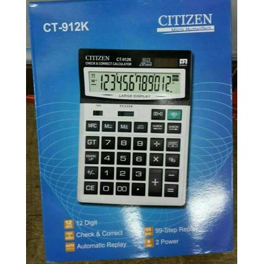 Alat Menghitung Kalkulator Citizen CT-912K 12 Digit Replay Termurah