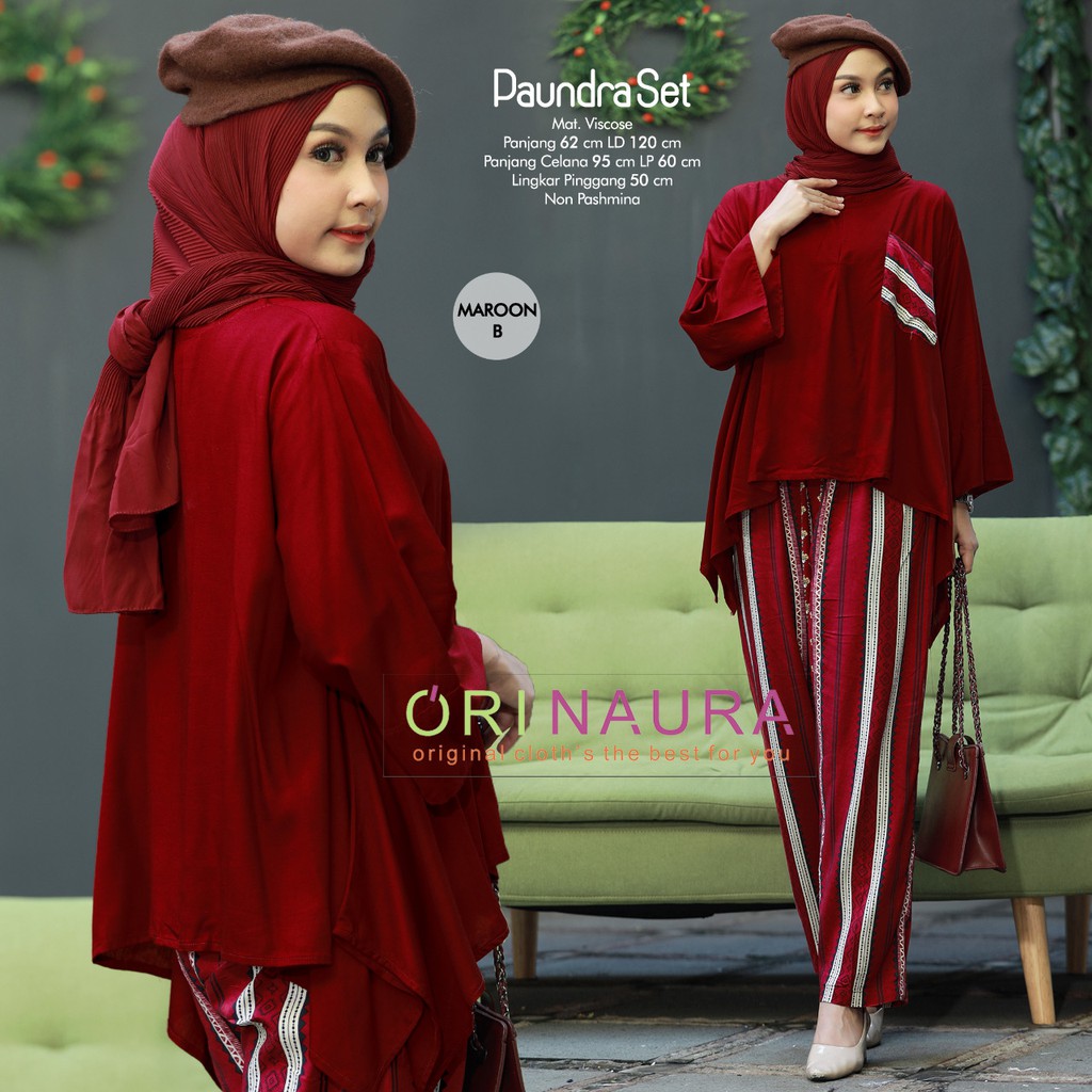 PAUNDRA DAILY SET / SETCEL WANITA MOTIF TERLARIS / PRODUK BY ORI NAURA