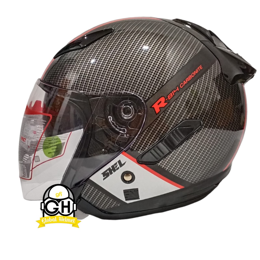 Helm Shell Rover Motif 814 Black Red Carbonite Original