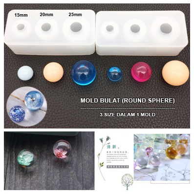 Cetakan Resin Bola Bulat Round Sphere Dome Mold Resin Cetakan Silikon