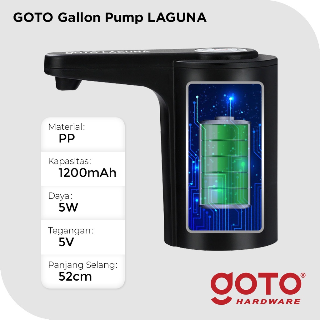 Goto Laguna Dispenser Air Pompa Galon Elektrik Gallon Pump Charge USB Pencetan Kompa Galon Air Baterai