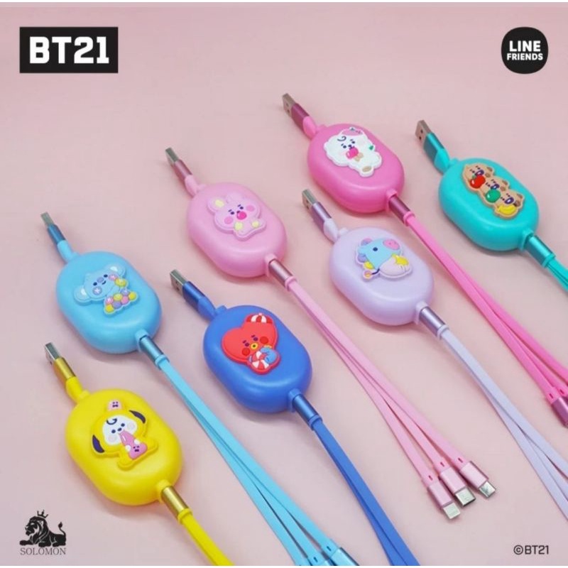 OFFICIAL BT21 JAPAN 3 IN 1 CABLE JELLY BABY VERSION KABEL 3IN1