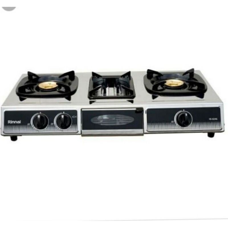 Kompor Gas Rinnai 3Tungku RI-524E (ada panggangan) Kompor Rinnai RI-524E