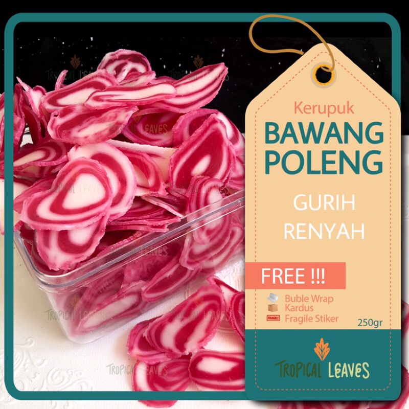 

KERUPUK BAWANG POLENG MERAH HIJAU UNGU ORANGE / Krupuk Bawang enak / kerupuk bawang mentah seblak