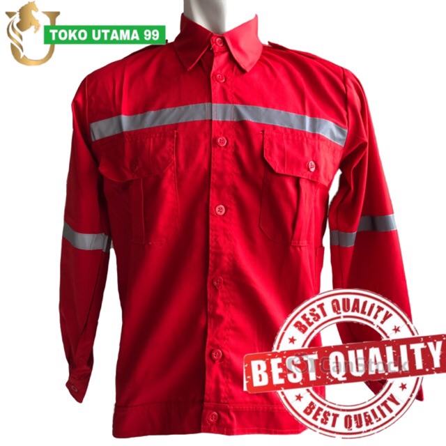  Baju safety merah  scotlight seragam safety  merah  