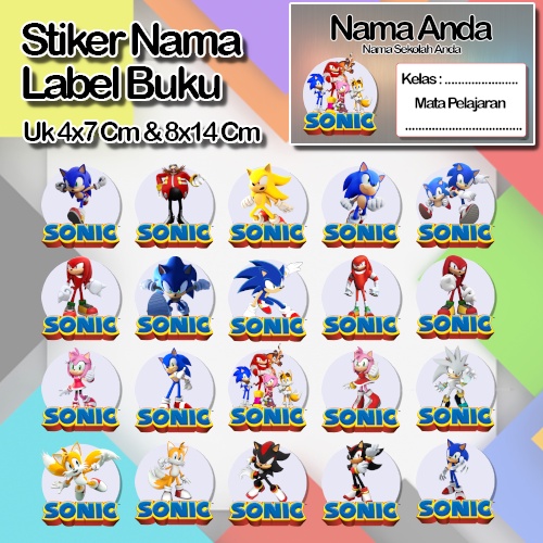 

Stiker Sonic sonik knucles tails dr eggman amy rose shadow espio silver Karakter Lucu Custom Lebel Nama cromo murah 20 Varian berbeda Sticker Pelajaran Mapel buku anak sekolah No 8