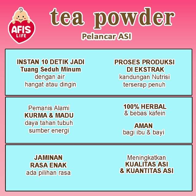 Afis  tea powder pelancar asi