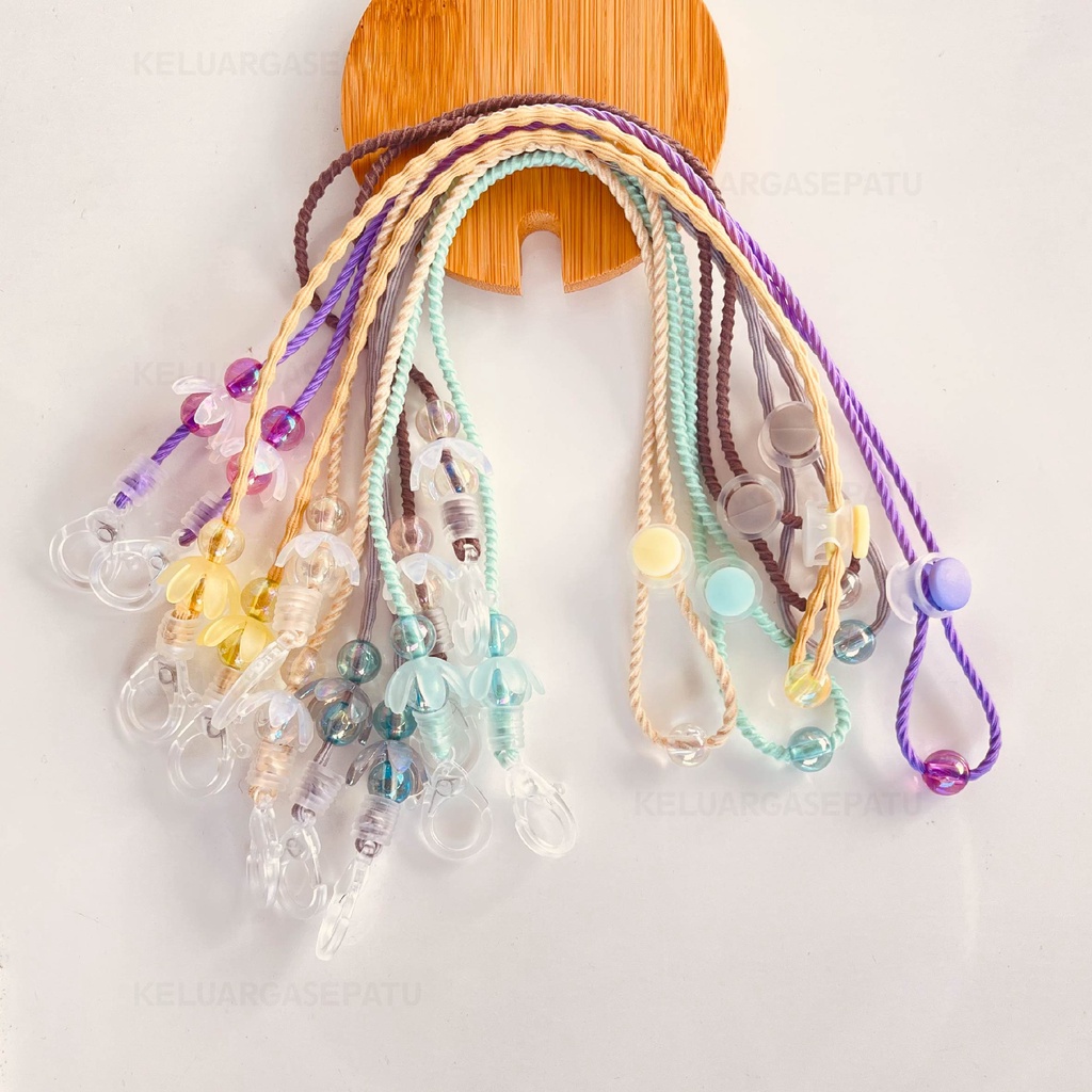 Strap Masker 2in1 Tali Korea Elastis Konektor Headloop Tali Masker Kalung Masker bunga WARNA PASTEL MOTIF BUNGA motif lucu Strap daun murah