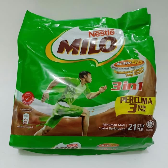 

MILO Malaysia Sachet 3in1 Stick 18Activ Go Nestle Minuman Berenergi