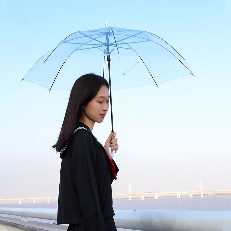 AVVET Payung Transparan Style Korea Jepang Polos Warna Warni Payung Lipat Bening Cantik Payung Rainbow Umbrella Fashionable Candy Color Import Murah