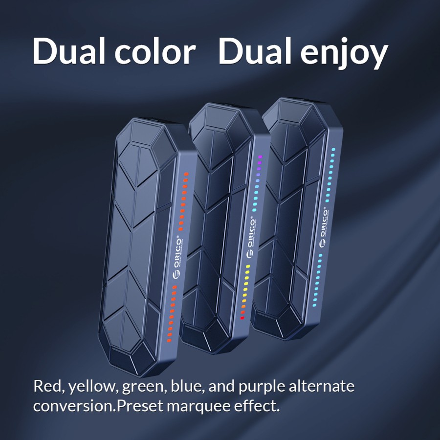 Ssd m.2 enclosure orico nvme Usb3.1 Type-c 10Gbps aluminium RGB m2vg01-c3 - Casing ssd m2 nvme m-key