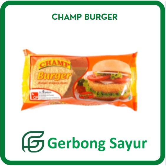 

Champ Burger 315 gr isi 6 - Burger Ayam Crispy