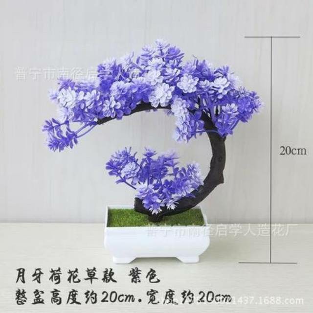 COD BUNGA PLASTIK BUNGA PAJANGAN IMITASI BUNGA ARTIFISIAL BUNGA BONSAI  TANAMAN HIAS PLASTIK BP8804-BIRU