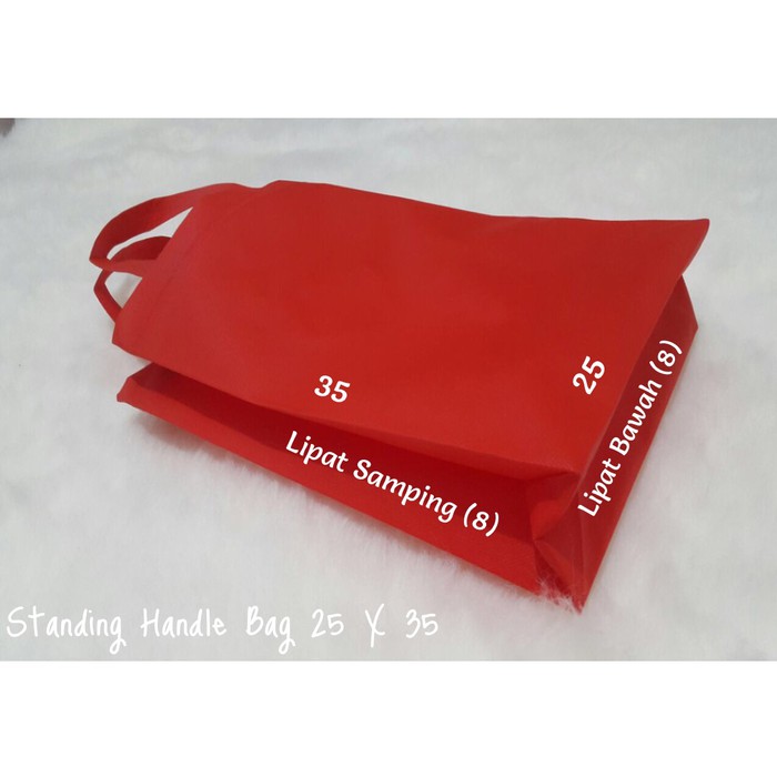 ( 25X35X8 ) Goodie Bag / Tas Kain Spunbond Standing Polos Berkualitas