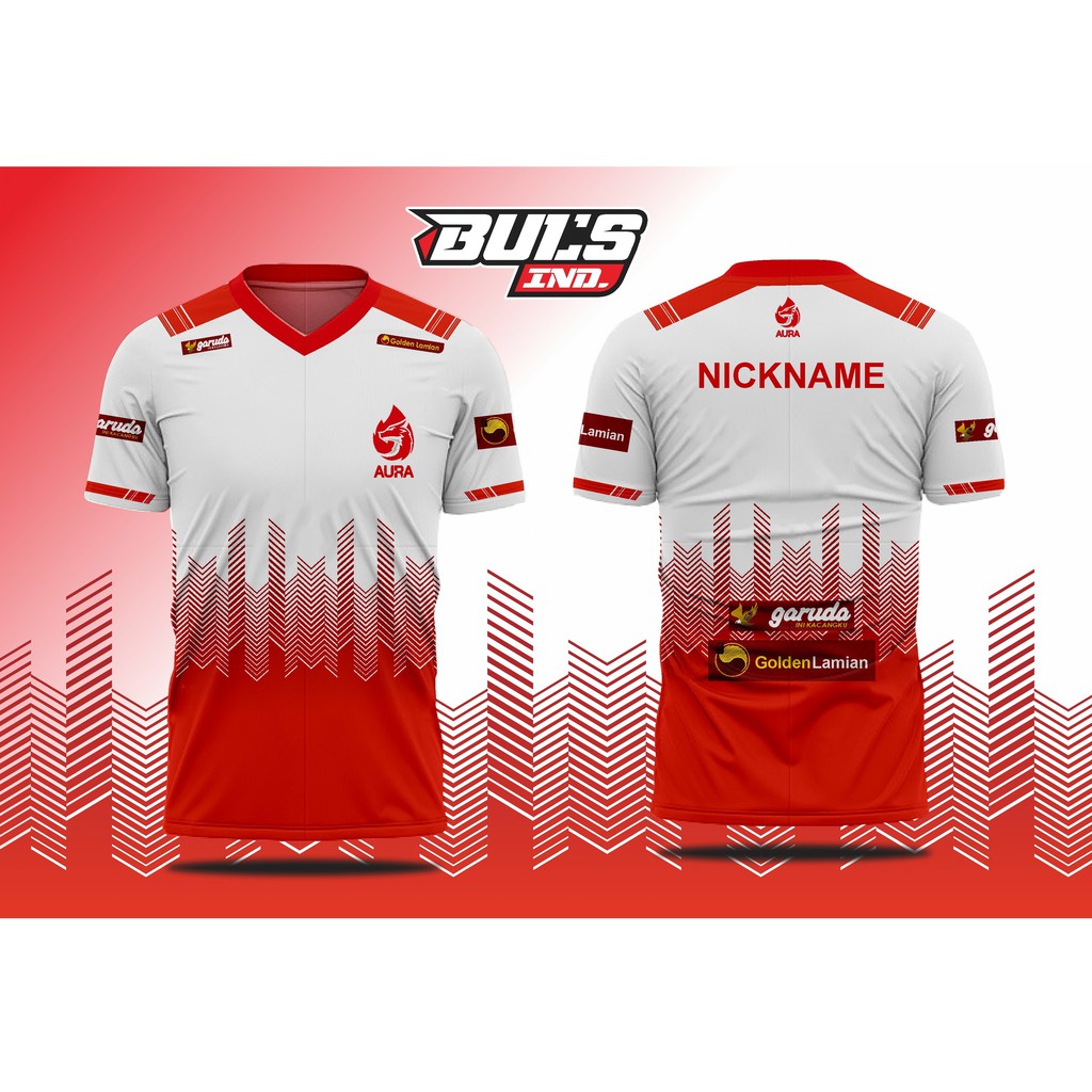 Jual Jersey aura Esport custom gratis nama dan logo Shopee Indonesia