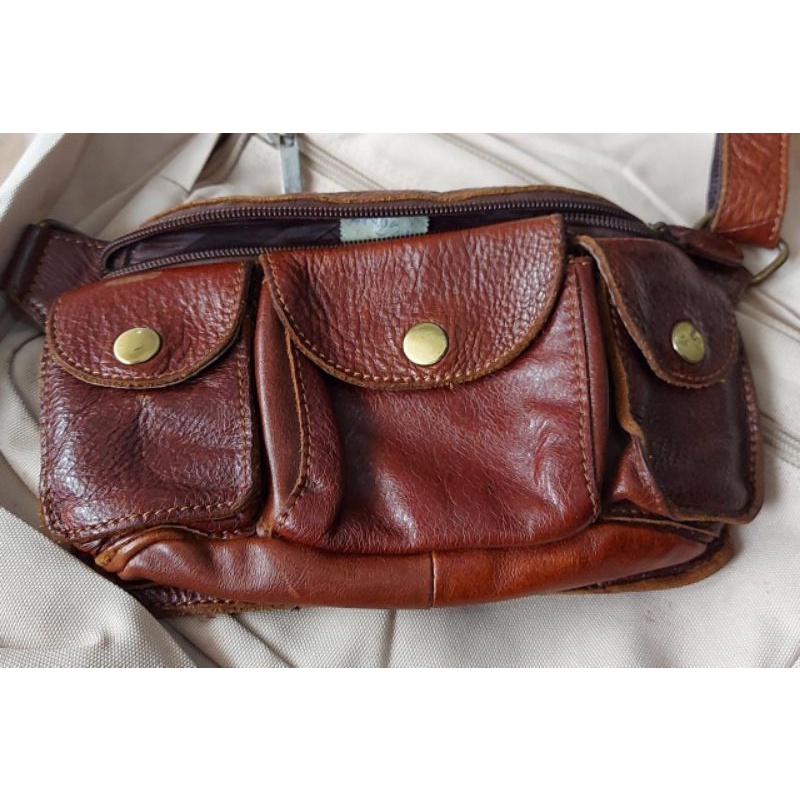 preloved waistbag korea kulit asli