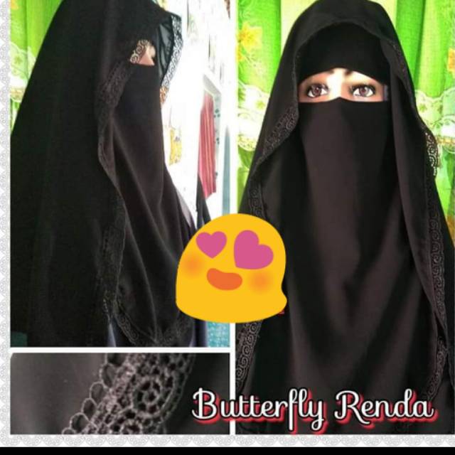 Niqab butterfly renda/niqab anak dan dewasa