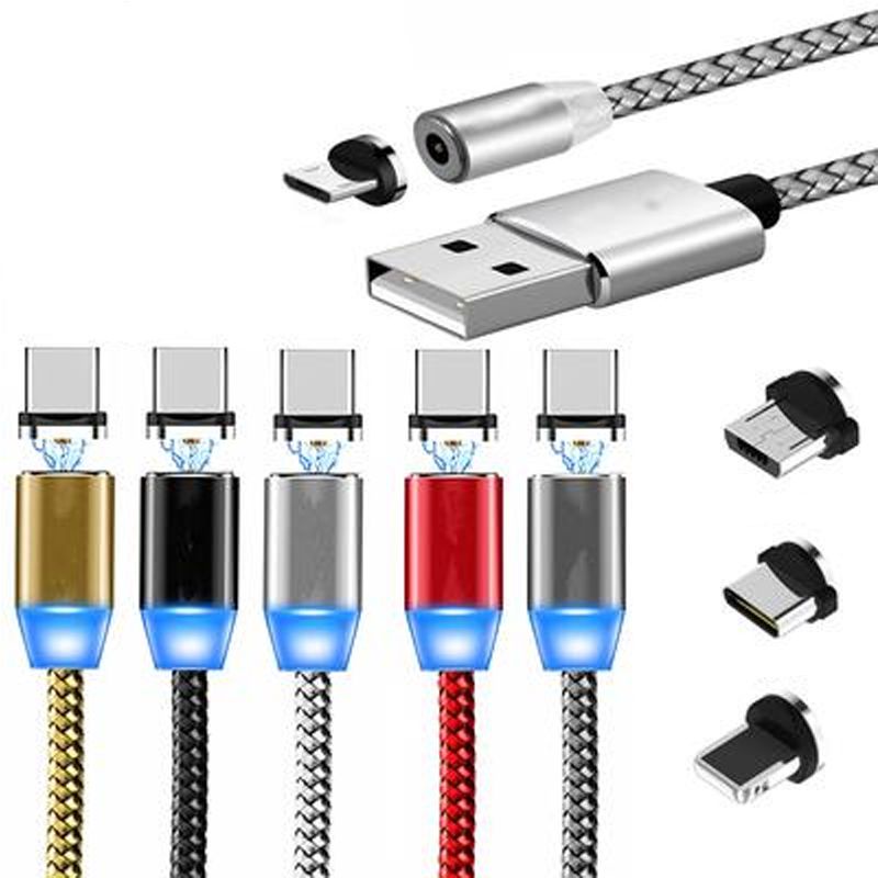 Kabel Charger Magnetik Fast Charger 3 in 1 LED Micro Type C Lightning iPon / X Cable Magnetic Kabel Data 3in1 Magnet