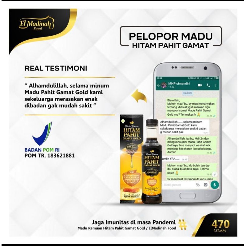 Madu ramuan hitam pahit gamat gold