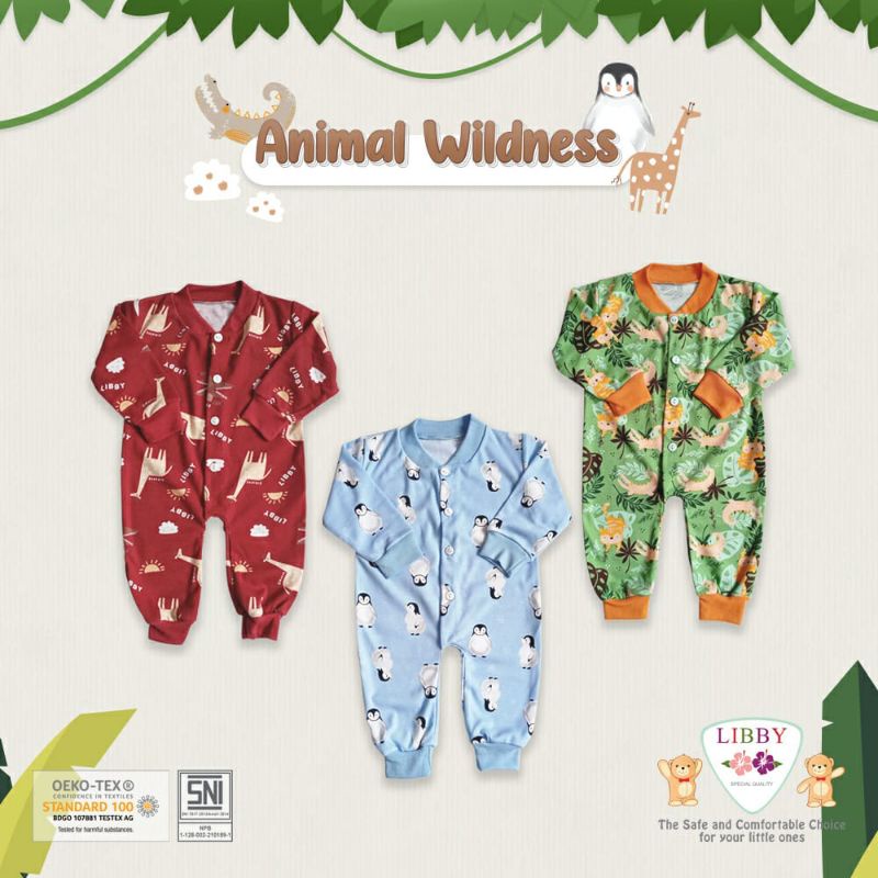 (COD) 3 pcs JUMPSUIT BUKA KAKI LIBBY 0-3 bln