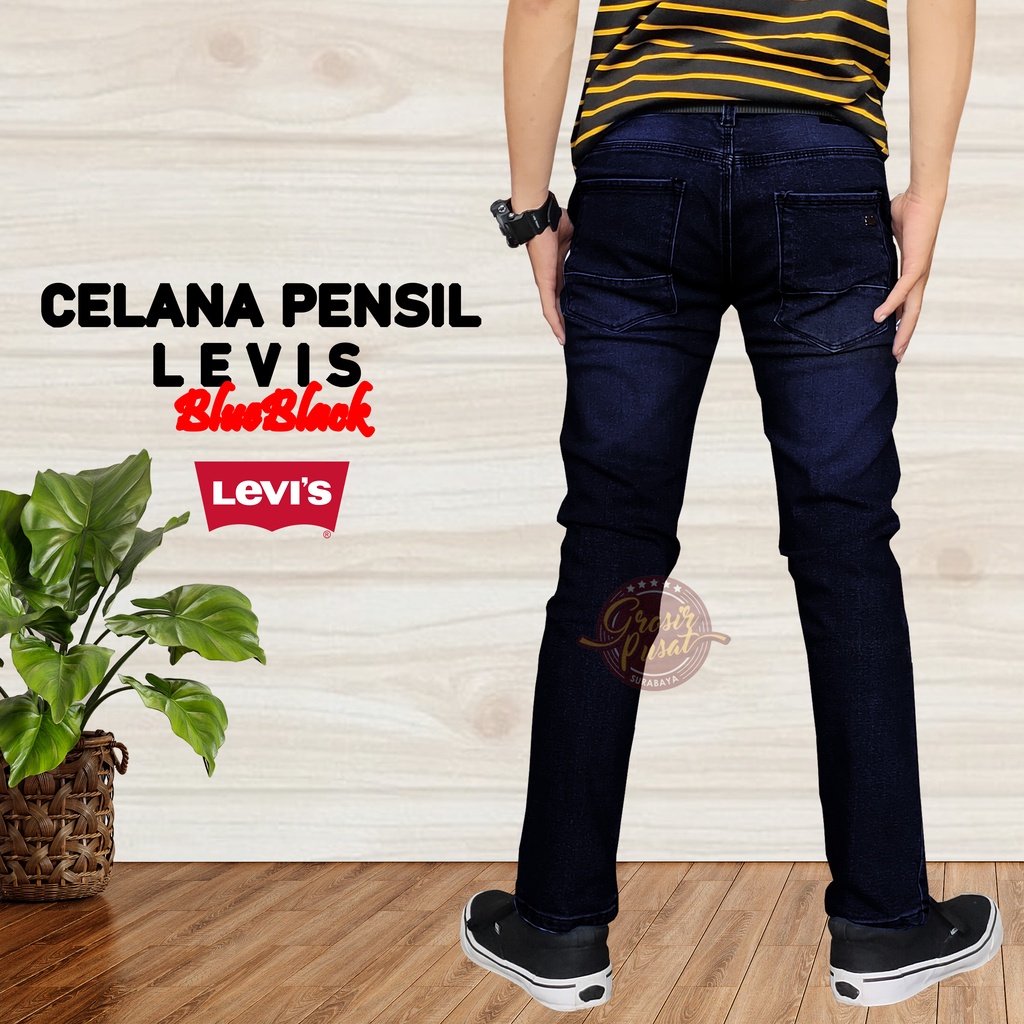 Celana Jeans LIVES Pensil Skinny Pria Blueblack Garmen 27 - 38