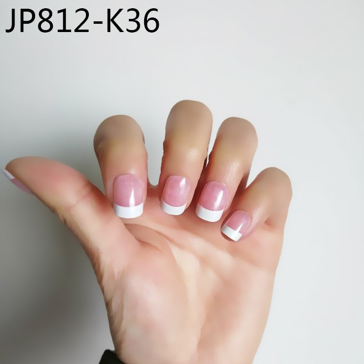 KUKU PALSU FAKE NAILS MODEL FRENCH SQUARE SHORT PINK MODEL ...