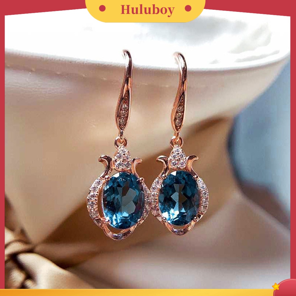 Hu Hu Hu Hu Hu Alat Bantu Pasang Kacamata♡ 1 Pasang Anting Kait Gantung Wanita Hias Topazberlian Imitasi Tahan Lama Untuk Pernikahan